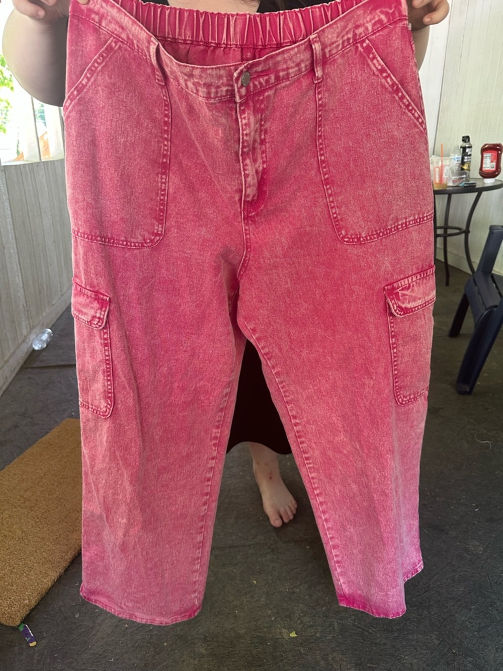 Pink Washed Cargo Pants